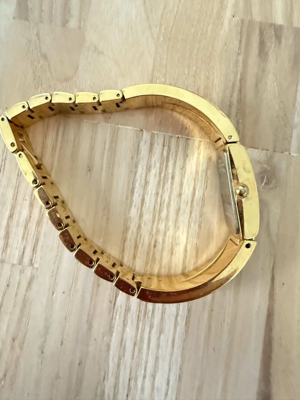 Bulova ladies rectangular dial gold tone crystal accented watch NEW BATTERY